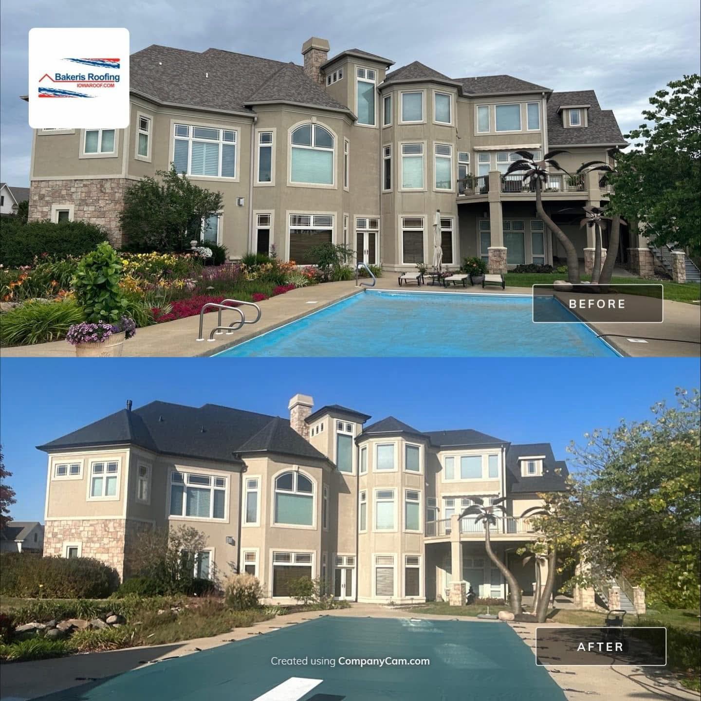 Before and after roofing project 2