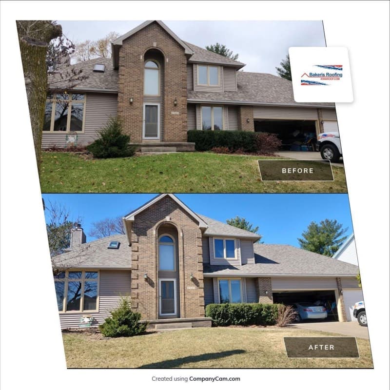 Before and after roofing project 1