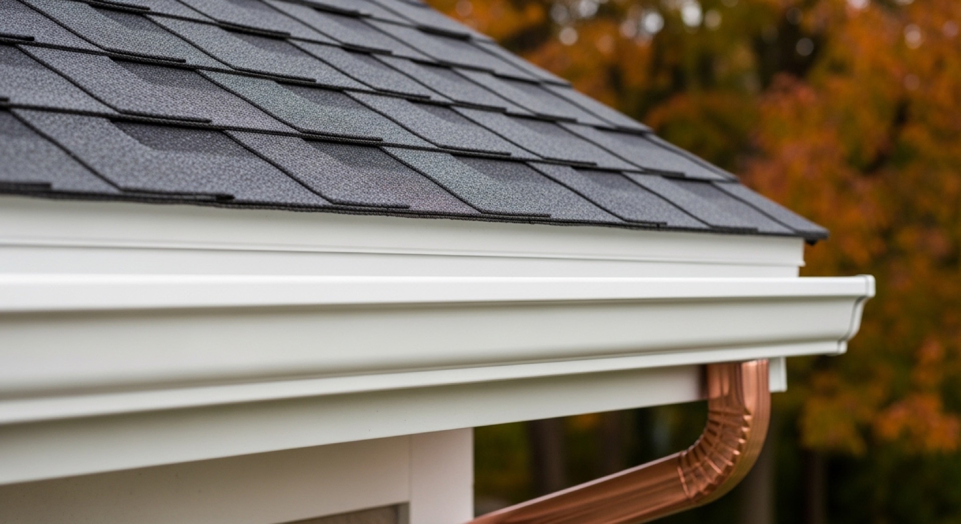 Illustration of gutters along a residential roof edge